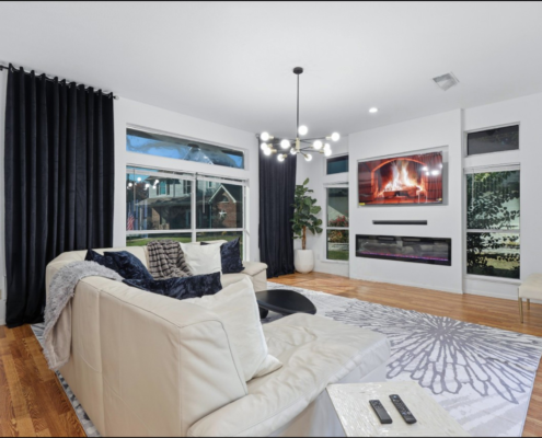 view of living and dining room