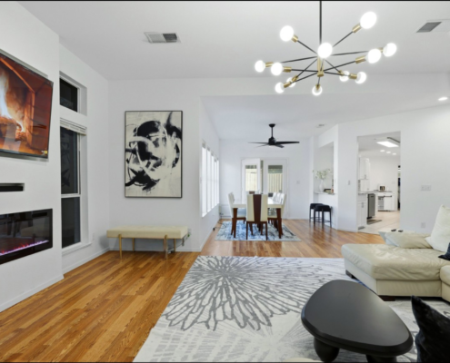 view of living and dining room